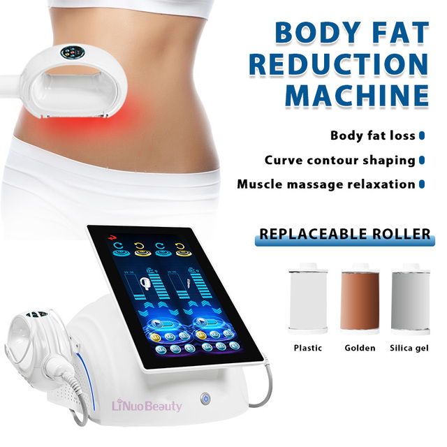 8D Slimming Body Massager Machine 900rpm Vibration 2 Handles with Inner Ball Roller Desktop Features Skin Tightening