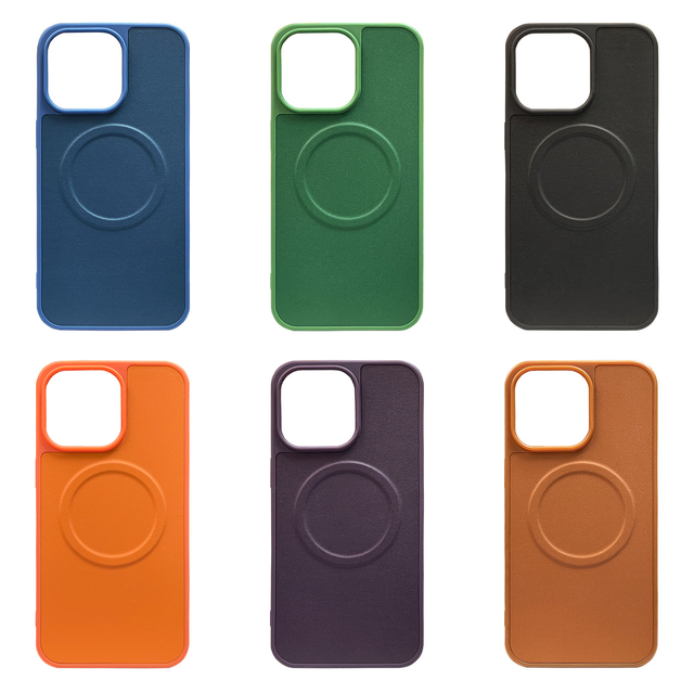 Hot Sell Artificial Leather Wireless Charging Magnetic Phone case for Iphone16 15 12 11 Pro Max 14 Plus PU Phone Cover