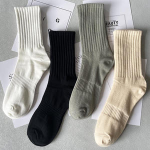 Men's Crew <b>Socks</b> Cotton Breathable Logo Print Daily Wear Summer Knitted <b>Socks</b> <b>Black</b> White Neon Green - Product Image 4