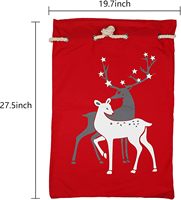 Sac de Père Noël de Noël Grand sac cadeau de Noël personnalisé réutilisable avec cordon de serrage