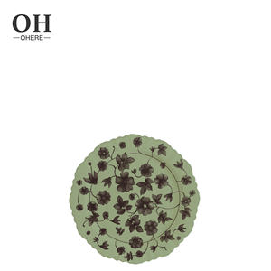 Service de vaisselle en porcelaine vintage gris-vert irrégulier pour mariage, location, vaisselle en céramique, vente en gros - Product Image 4