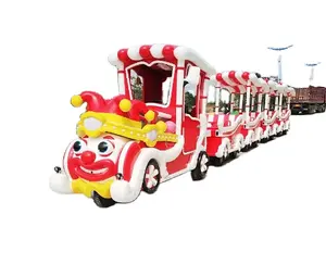 बिक्री के लिए नई डिजाइन जोकर पर्यटक ट्रेन बच्चों के आउटडोर इलेक्ट्रिक पार्क ट्रैकलेस ट्रेन