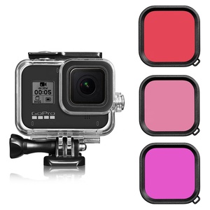 Takenoken Lot de <span class=keywords><strong>3</strong></span> Magenta <span class=keywords><strong>Rouge</strong></span> pour Gopro 10/9/8 Boîtier étanche Filtres d'objectif de plongée Accessoires de caméra vidéo pour l'action - Product Image 2