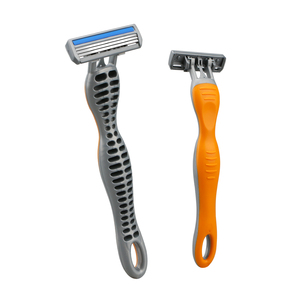 Ba lưỡi thép không gỉ xoay vòng đầu với bôi trơn Aloe Vera Vitamin E dùng một lần dao cạo râu - Product Image 1