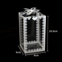 Boîte transparente en PVC pour emballage de cadeaux de mariage, de Noël, de gâteaux, de chocolats, de dragées, de bonbons, de pommes, pour événements