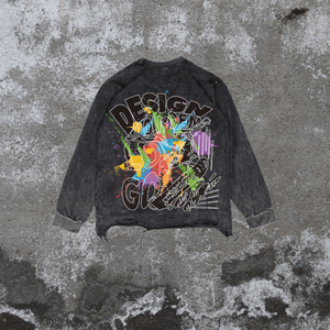 Sweat-shirt vintage surdimensionné en coton lavé à l'automne, personnalisé en gros, OEM, pour hommes - Product Image 3