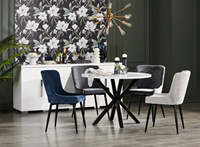 Table de salle à manger, bistrot, bar, café, hôtel, restaurant en pierre frittée, porcelaine, marbre, avec plateau carré ou rond