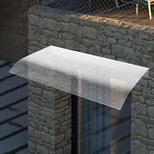 Auvent de protection contre la pluie <span class=keywords><strong>en</strong></span> <span class=keywords><strong>polycarbonate</strong></span> transparent haute résistance <span class=keywords><strong>pour</strong></span> toit courbé, porte, villa, balcon, jardin, terrasse, bâtiment - Garantie 10 ans - Product Image 1
