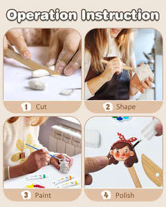 <span class=keywords><strong>Kit</strong></span> d'argile à modeler pailletée <span class=keywords><strong>Kit</strong></span> de bricolage à domicile <span class=keywords><strong>Kit</strong></span> d'argile <span class=keywords><strong>poterie</strong></span> sèche à l'air pour adulte et débutant - Product Image 6