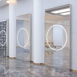 Modern Luxury Hair Salon Furniture <b>Set</b> <b>Square</b> Oval Mirrors for Barbershops Malls Factory Design Light Duty Sober Glass Great - Product Image 4