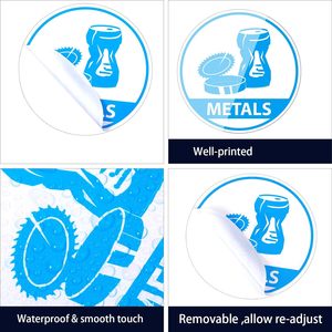 Re-Adjustable Waterproof Bin Labels Paper Metal Plastic Glass Sorting Recycling and Garbage <strong>Sticker</strong> Sign - Product Image 4