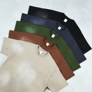 TKAN 172 personnalisé couleur éclaboussures unisexe Vintage lavé t-shirt 100% coton 310gsm poids lourd haut Streetwear - Product Image 2