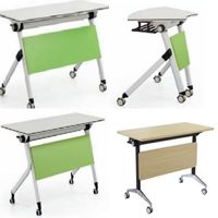 Table d'étude pliable et mobile en fer, réglable, avec plateau rabattable, pour étudiants, mobilier de bureau scolaire, usage domestique et professionnel pour enfants