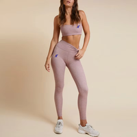 Logo personnalisé 2 pièces de haute qualité à bretelles soutien-gorge de sport taille haute leggings grande taille vêtements de fitness ensembles d'entraînement pour femmes