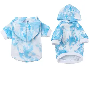 2024 New Large Dog Clothing By Manufacturers Fleece Hooded Tie-Dye Dog Hoodie Wholesale Pet Clothes