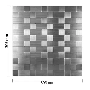 부엌 Backsplash 4mm 두께 방수 장식을위한 최신 3D 현대 디자인 알루미늄 벽 타일 고급 껍질 스틱 DIY