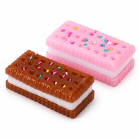 Squishy anti-stress en TPR souple, forme biscuit sandwich à la crème, à remontée lente, multicolore, assortiment en gros