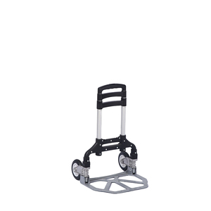 JK JK-RA60B Folding Aluminium Frame Hand Cart Dolly OEM Lightweight 2 Wheel <b>Platform</b> <b>Trolley</b> Chrome Plated Handle Silver/Green - Product Image 1