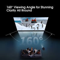 Écran de projection ALR 16:9 blanc mat 2023, neuf, pour 100-250 pouces, à longue portée, 4K UHD, gain amélioré, PVC souple, cadre fixe