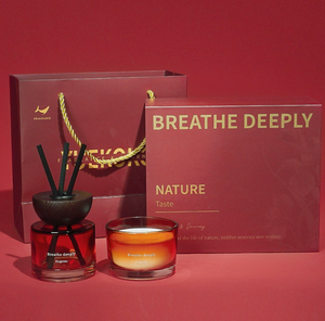 Juego de Regalo de Difusor de Aroma con Vela Perfumada en Vaso de Vidrio Rojo Elegante, Hecho a Mano y Personalizado, Decoración Premium para el Hogar, Ideal para Regalos de Cumpleaños o Festivos - Product Image 4