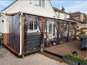 Bâche en verre transparent léger côtés de pergola rideaux en PVC de <span class=keywords><strong>terrasse</strong></span> imperméables transparents auvent en plastique ignifuge voitures - Product Image 2