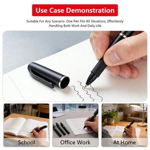 Stylo à bille en plastique de 0,5 mm avec logo imprimé UV personnalisé, encre noire, stylo publicitaire promotionnel original - Product Image 4