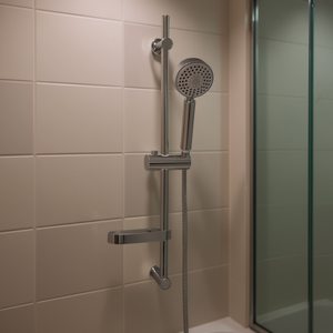 Caltanissetta - Riel Deslizante Completo Cromado de 70 cm de Altura con Cabezal de Ducha y Soporte para Baño - Product Image 3