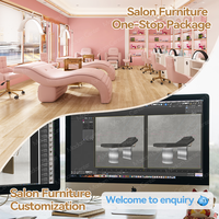 Fauteuil de beauté moderne Madamcenter avec lit à cils incurvé, table cosmétique avec design ergonomique pour usage commercial