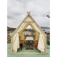 Tente de Dîner en Bois en Forme de Pyramide Pentagonale Style Influenceur pour Extérieur, Hôtel, Camping, Ferme, Barbecue, Étanche