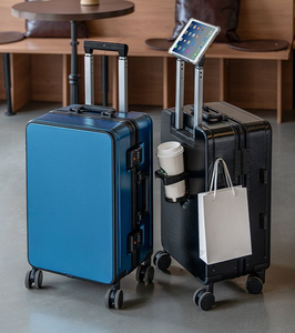 กระเป๋าเดินทางแบบมีคันชัก ขนาด 20 นิ้ว โครงอะลูมิเนียม แข็งแรง ความจุขนาดใหญ่ พร้อมช่องเก็บโทรศัพท์มือถือด้านในแบบปิดสองชั้น - Product Image 2