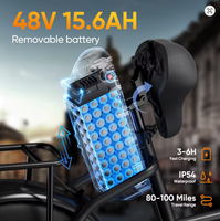 Vélo Électrique Urbain E20 Pro pour Adultes, Pliant, Pneus Larges, Acier Carbone, Moteur Arrière 750W Sans Balais, Batterie 15AH, Vélo Tout-Terrain Électrique