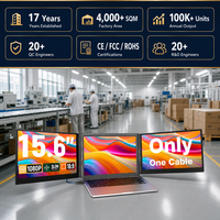 15,6 Zoll Dual-Screen Tragbarer Monitor 1080P FHD IPS USB-C Ein-Kabel-Verbindung für Laptop Business OEM ODM Fabrik Großhandel