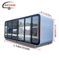 WECARE Maison conteneur préfabriquée de luxe Capsule spatiale Light Mobile Glamping Resort Hotel Portable Mobile Space Capsule Maison de luxe