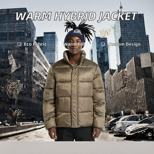 Chaqueta Híbrida de Invierno para Hombre, Diseño Premium, Reciclada, con Forro Cálido de PU, Relleno de Algodón, Cierre de Cremallera Bordado en la Parte Delantera - Product Image 2