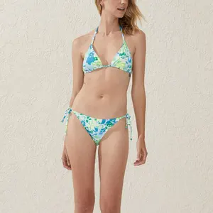 Bikinis de alta gama personalizados para mujer, micro traje de baño de dos piezas con cordón para mujer, bikini de verano