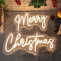 Letrero de Neón LED Personalizado 'Feliz Navidad' - Fuente Cursiva Multicolor, Control Remoto, IP65 Impermeable |   Luz Decorativa para el Hogar