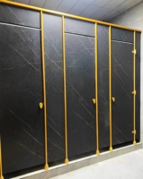 Cloison de toilette compacte moderne en stratifié imperméable pour hôtel, avec un design durable et écologique pour salle de bain et vestiaire