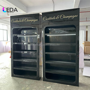 Porte-bouteilles à vin en PVC pour mariage LEDA, noir et blanc, flûtes à champagne, support pour bar à bulles, pliable, acrylique, décoration de fête de mariage, toile de fond - Product Image 3