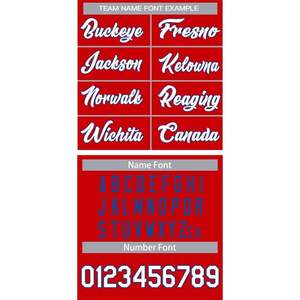 เสื้อเบสบอลเยาวชนหญิงชายเสื้อกีฬาระบายอากาศได้เสื้อยืดพิมพ์ลายตัวอักษรมีตัวอักษรที่มีขนาดใหญ่สีแดงสีน้ำเงินสีขาว - Product Image 1