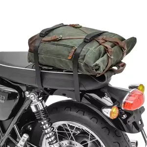 Bolsas plegables de viaje para motocicleta, mochila de lona encerada, estante trasero impermeable, bolsa para SILLÍN de bicicleta de Motor