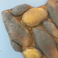 Mur de panneau de pierre champignon en pu 3d placage de pierre mince de fausse culture extérieure