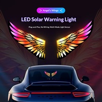 Lumière d'ambiance automobile universelle 2026 Ailes d'ange dynamiques LED solaires décoratives générales Ailes colorées