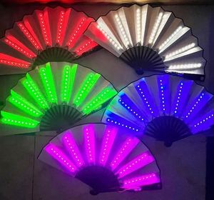 Portable Battery-Operated LED Flash Folding Fan Luminous Craft Props for Nightclub Disco Shows Folk Art DIY Angel Advertising - Product Image 1