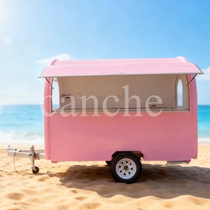 รถขายอาหารเคลื่อนที่อเนกประสงค์ราคาประหยัด ทำจากสแตนเลส เหมาะสำหรับขายพิซซ่า กาแฟ บาร์บีคิว และอาหารจานด่วน - Product Image 6