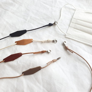 Korean fashion mask lanyard, mask strap, PU leather neck strap, windproof <b>rope</b>, anti-loss mask extension cord, eyeglass <b>chain</b> - Product Image 3