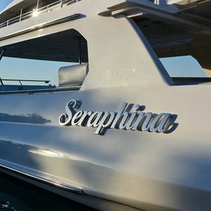 Enseigne de nom de yacht en acier inoxydable 316 marine, lettrage de navire rétroéclairé 3D étanche pour la décoration du tableau arrière et des côtés du coque - Product Image 3