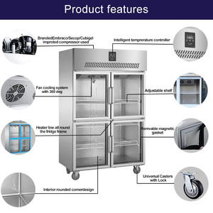 Réfrigérateur-<span class=keywords><strong>congélateur</strong></span> commercial vertical à <span class=keywords><strong>double</strong></span> <span class=keywords><strong>porte</strong></span> vitrée, avec compresseur et vitrine réfrigérée, idéal pour les climats froids - Product Image 6