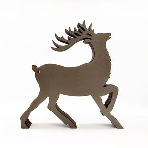Uionen Multi-layer Hollow Carved Wooden Elk Figurine Creative Animal Craft Home Decorative <b>Ornament</b> - Product Image 6