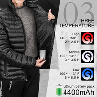 Veste chauffante d'hiver unisexe pour hommes et femmes 7.4V DC charge batterie électrique manteau chauffant Gilet avec col montant
