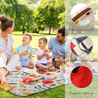 Couverture de camping, pique-nique et voyage surdimensionnée imprimée en polyester, imperméable, pliable et portable pour l'extérieur